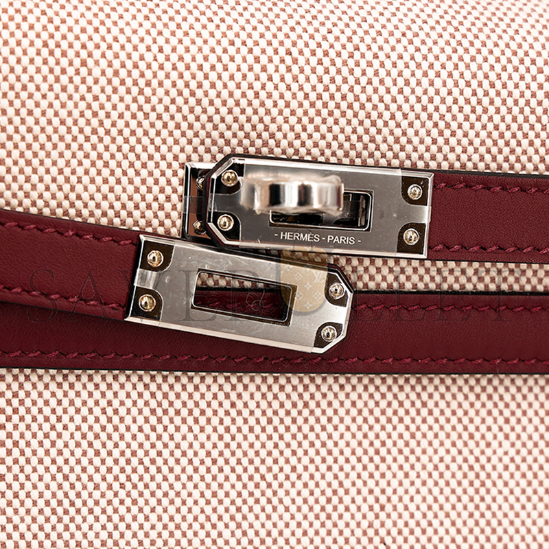 H**me5 master kelly 25 swift and ecru toile palladium hardware (25*17*7cm)